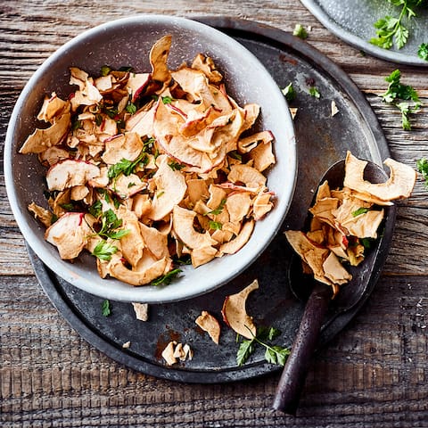 Ganz einfach und schnell hergestellt und ein gesunder Snack für Zwischendurch sind unsere selbstgemachten Apfelchips!