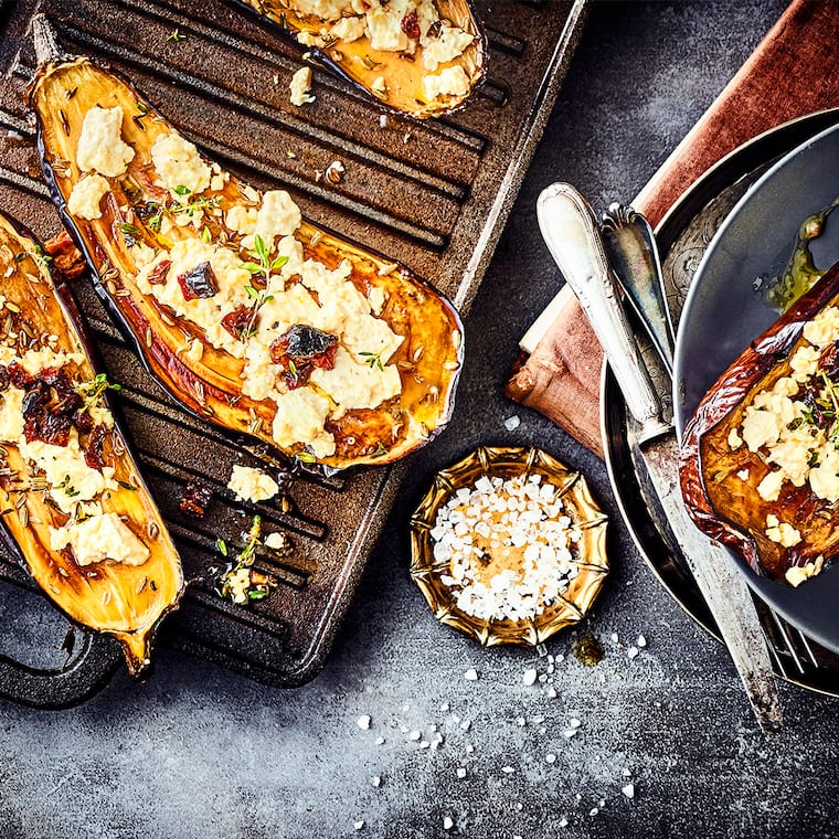 Aubergine mit Ziegenkäse