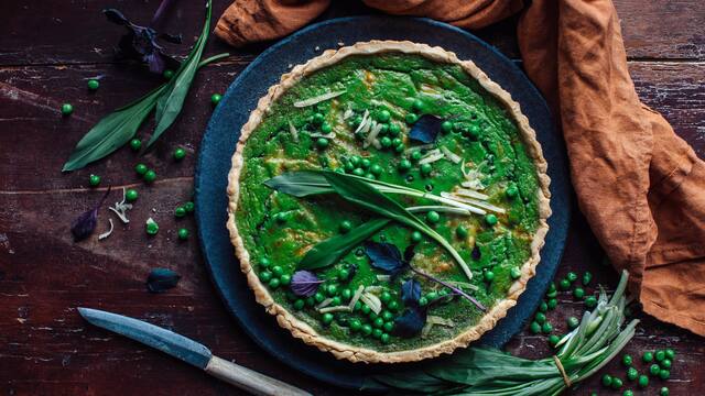 Bärlauch-Erbsen-Tarte