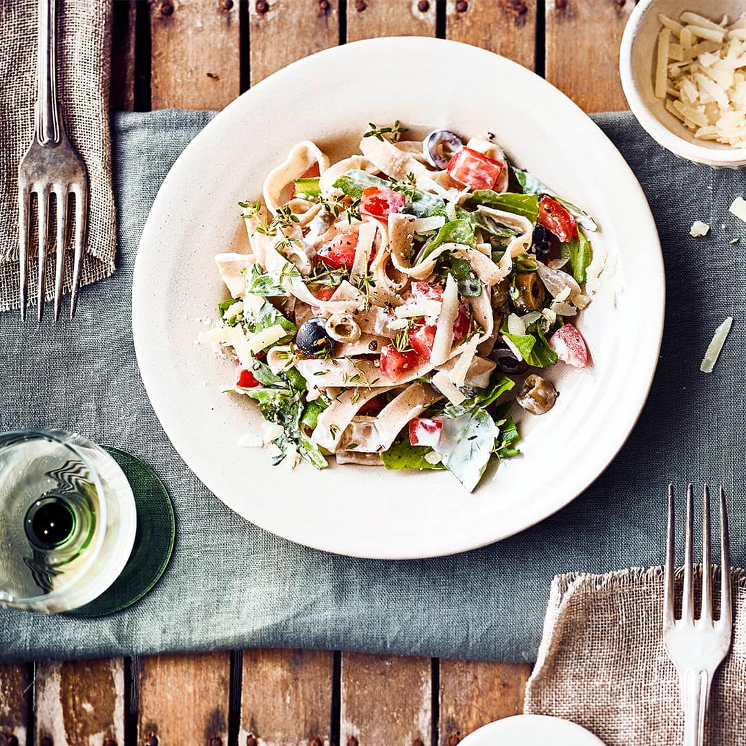 Bandnudeln, mediterran