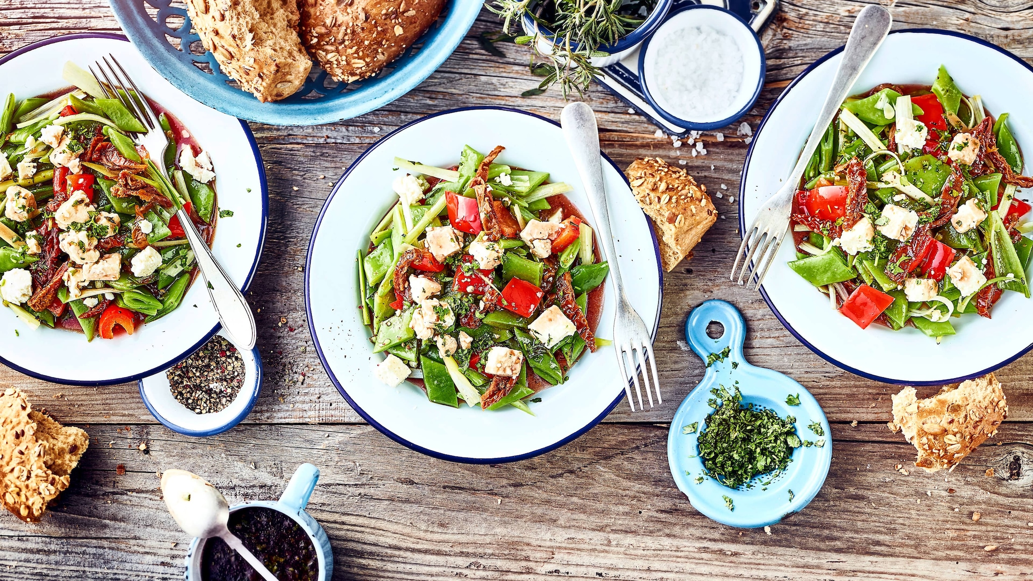 Bohnen-Salat mit Schafskäse