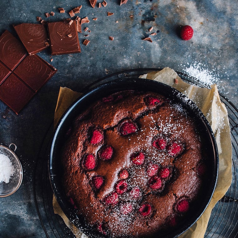 Brownie-Himbeer-Kuchen