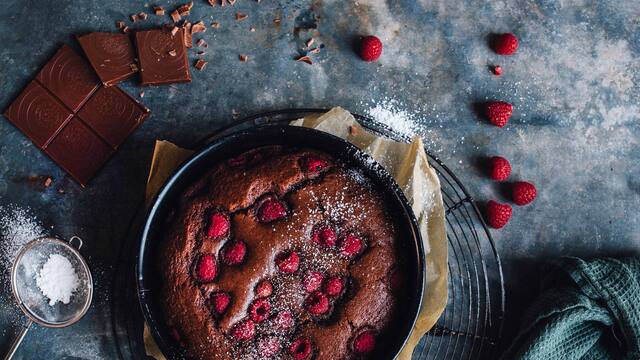 Brownie-Himbeer-Kuchen