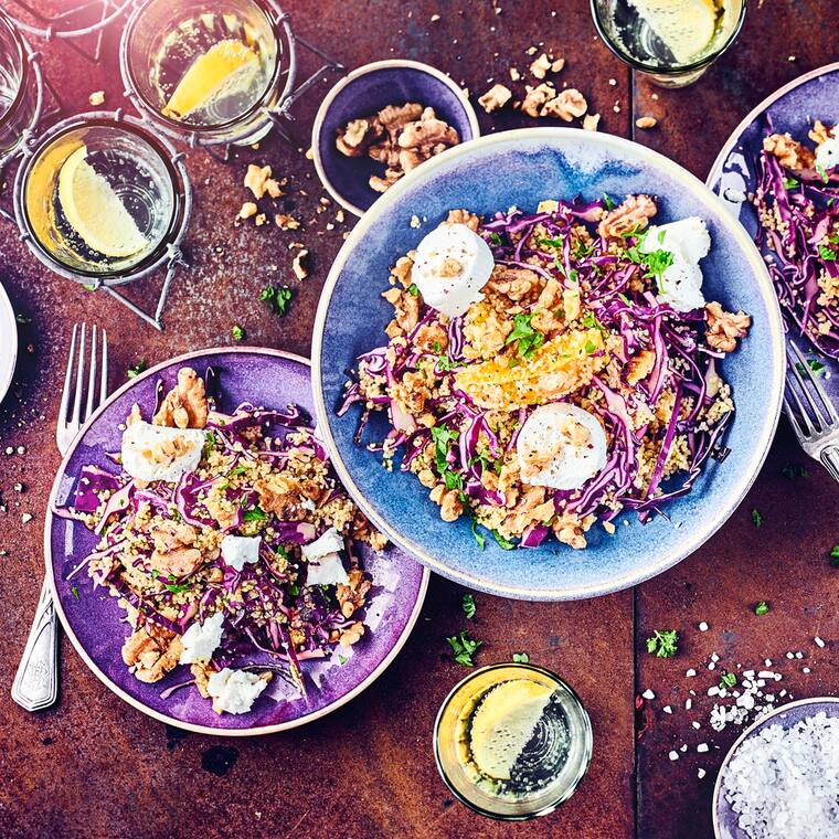 Couscous-Salat mit Rotkohl