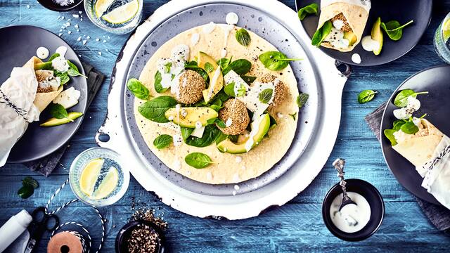 Falafel Wrap mit Feta