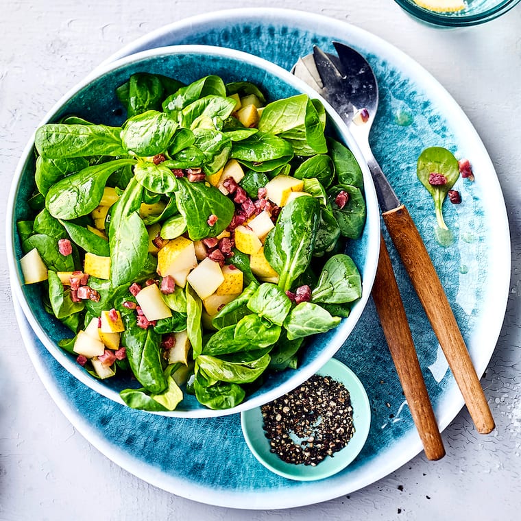 Feldsalat mit Birnen-Speck