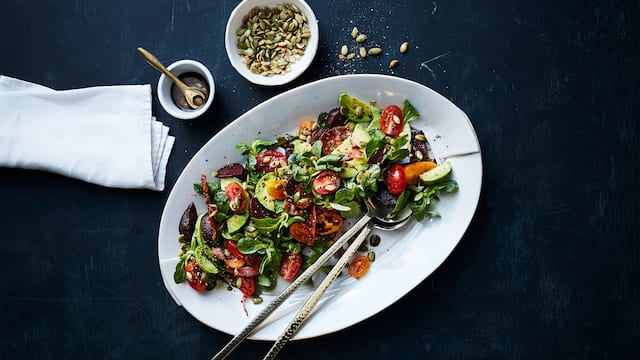 Feldsalat mit Rote Bete und Speck