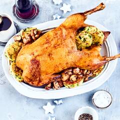 Gänsebratent mit Backobst