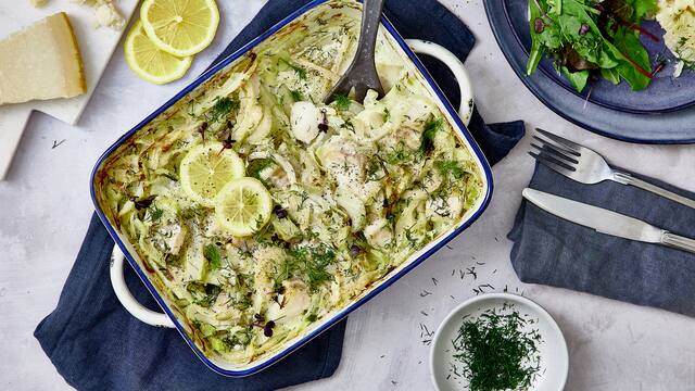 Fisch-Fenchel-Lasagne