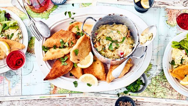 Gebackenes Rotbarschfilet