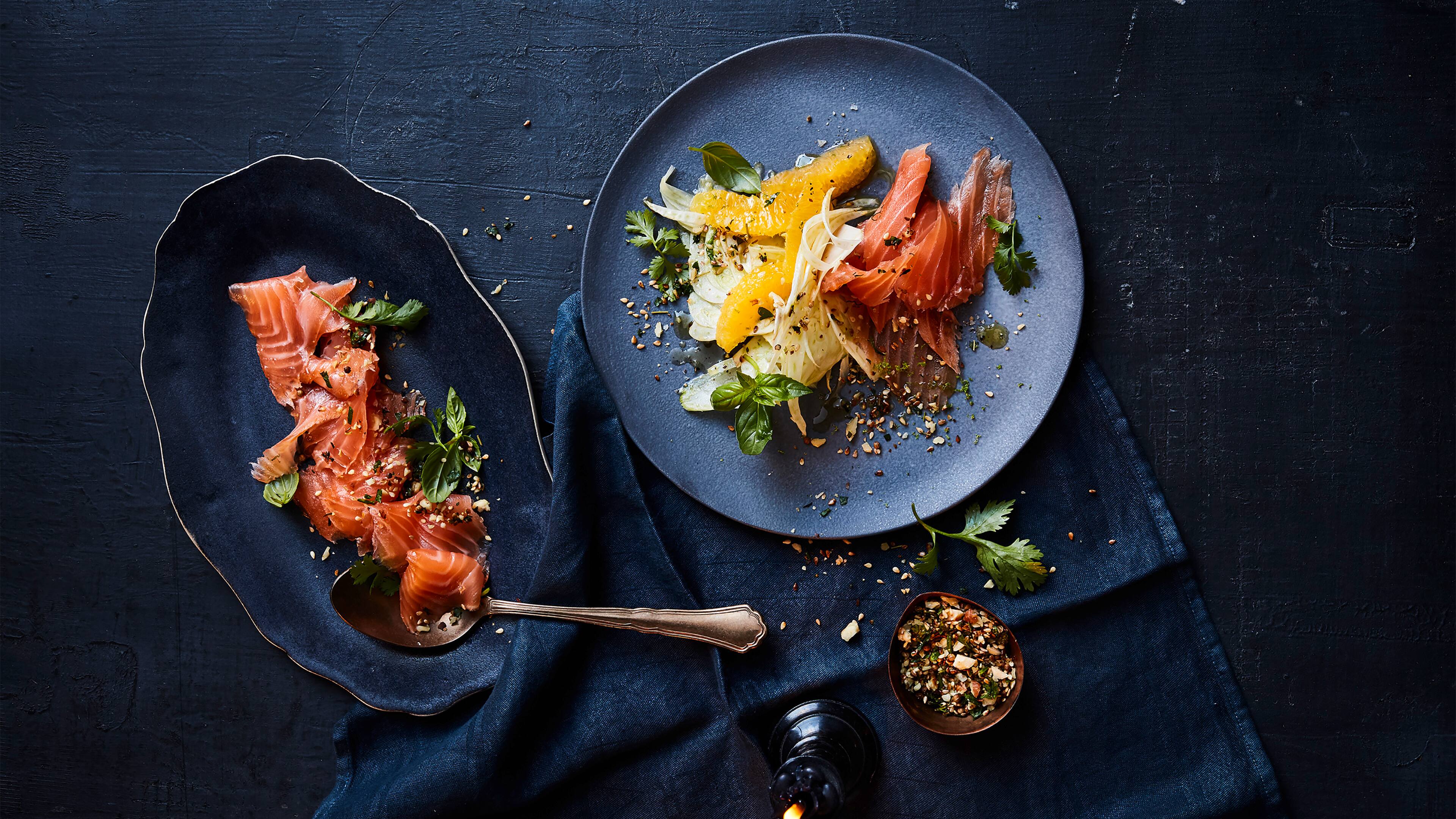 Gebeizter Lachs mit Orangen-Fenchel-Salat - Rezept | EDEKA