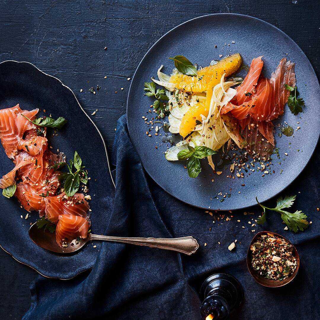 Gebeizter Lachs mit Orangen-Fenchel-Salat - Rezept | EDEKA