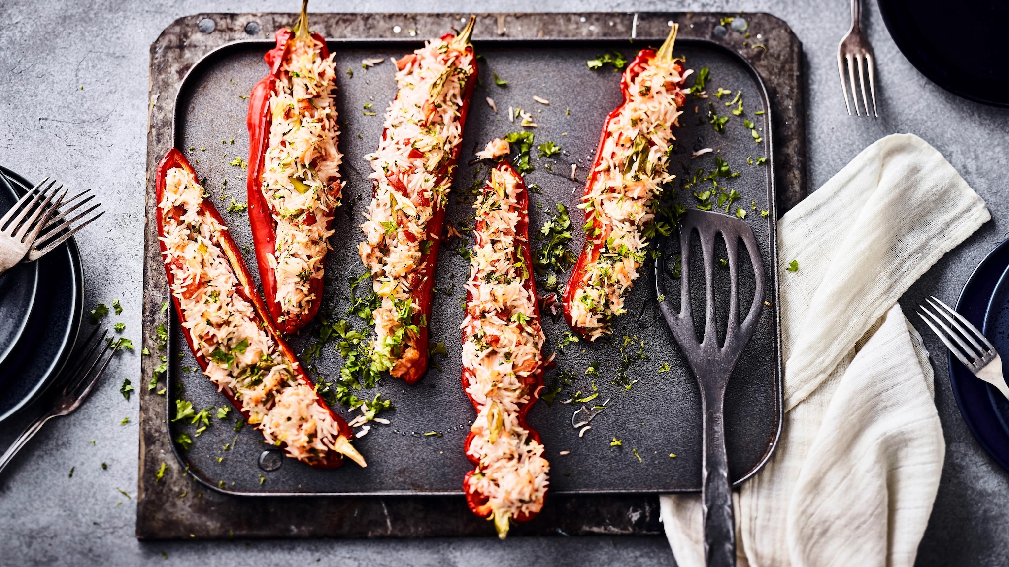 Gefüllte Paprika mit Lachs