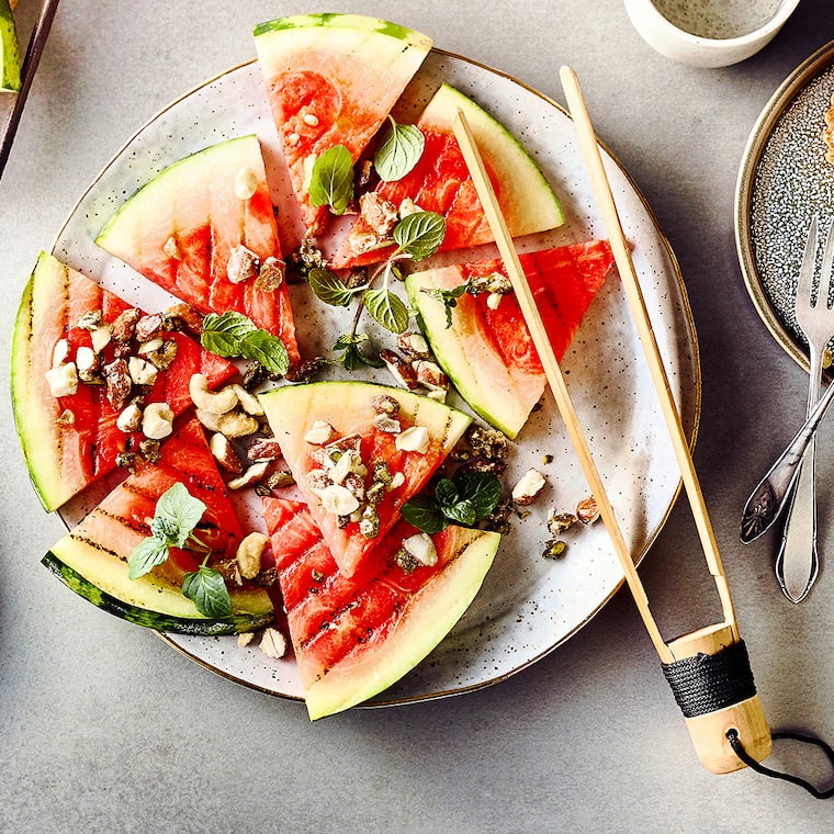 Gegrillte Wassermelone mit Eis