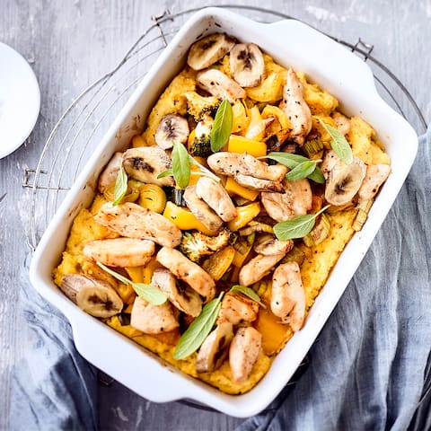 Gemüseauflauf mit Hühnchen