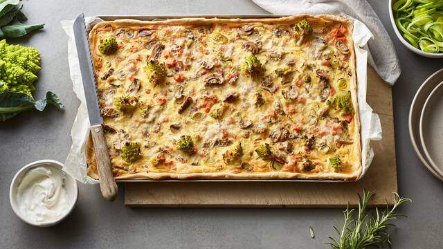 Gemüsequiche mit Quarkteig