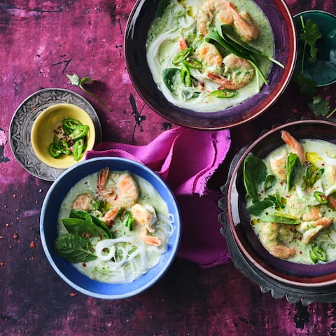 Nicht nur Fans der indisch-asiatischen Küche kommen mit unserem Rezept für Grünes Curry mit Garnelen auf den Geschmack, das Rezept eignet sich auch hervorragend, wenn es mal wieder schnell gehen muss. 