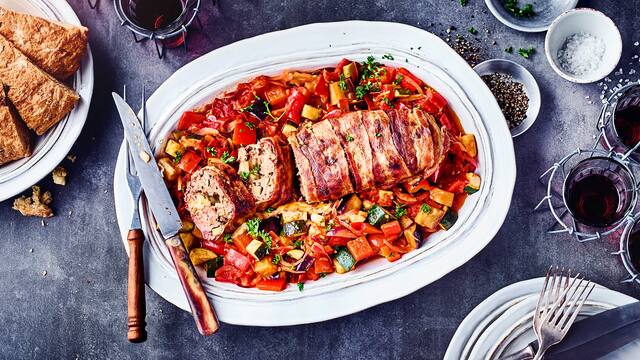 Hackbraten im Schinkenmantel
