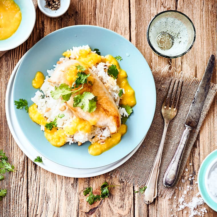 Hähnchenbrust mit Mango-Dip