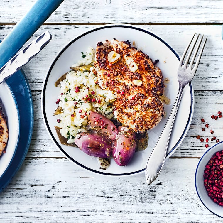 Hähnchenfilet mit Risotto