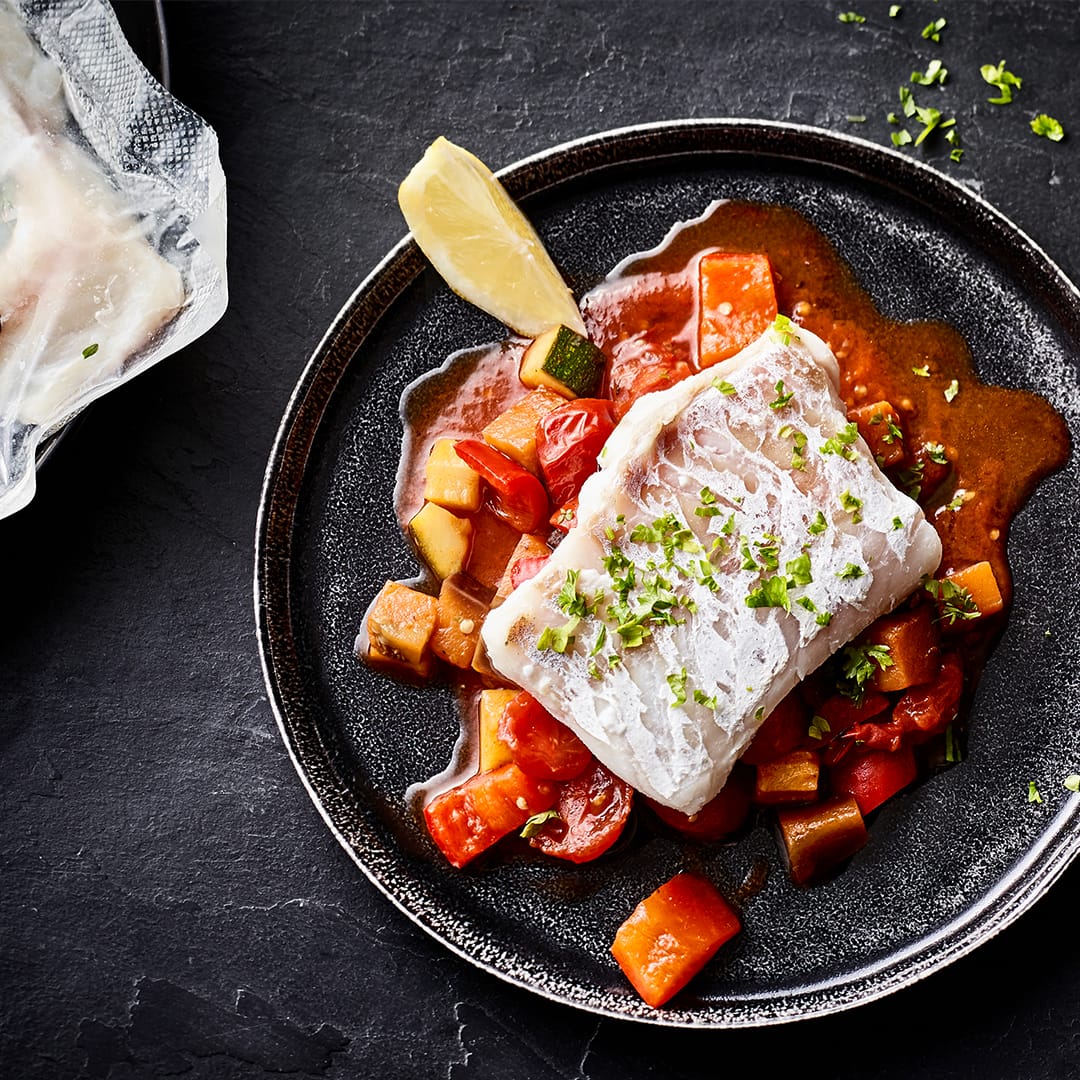 Kabeljau mit Ratatouille-Gemüse 