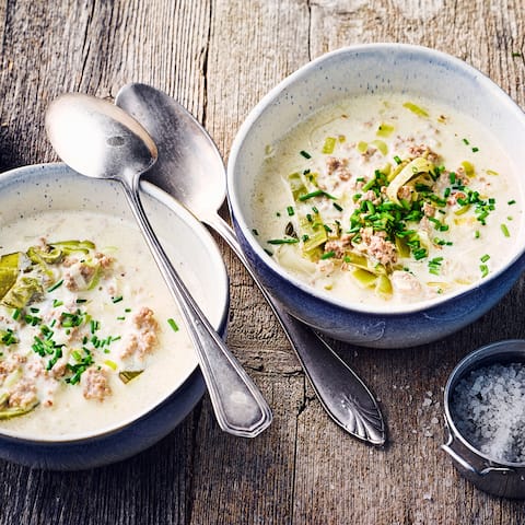Käse Lauch Hack Suppe