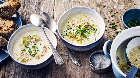 Käse Lauch Hack Suppe