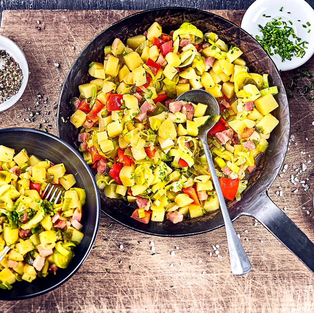 Kartoffelpfanne mit Lauch