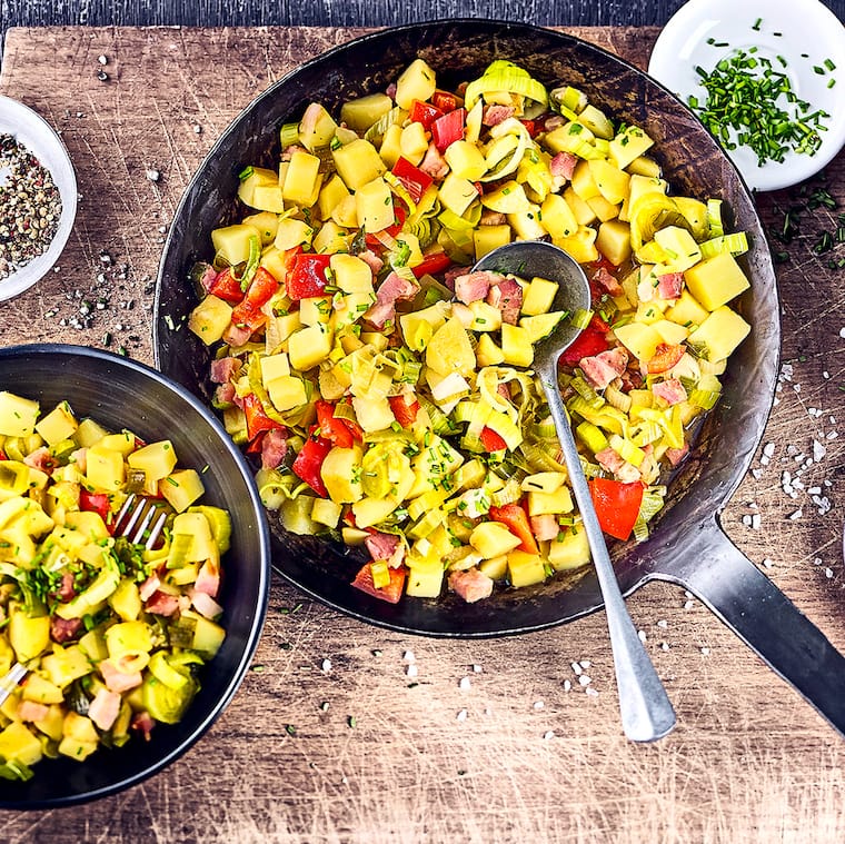 Kartoffelpfanne mit Lauch