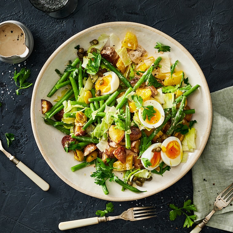 Kartoffelsalat mit grünen Bohnen