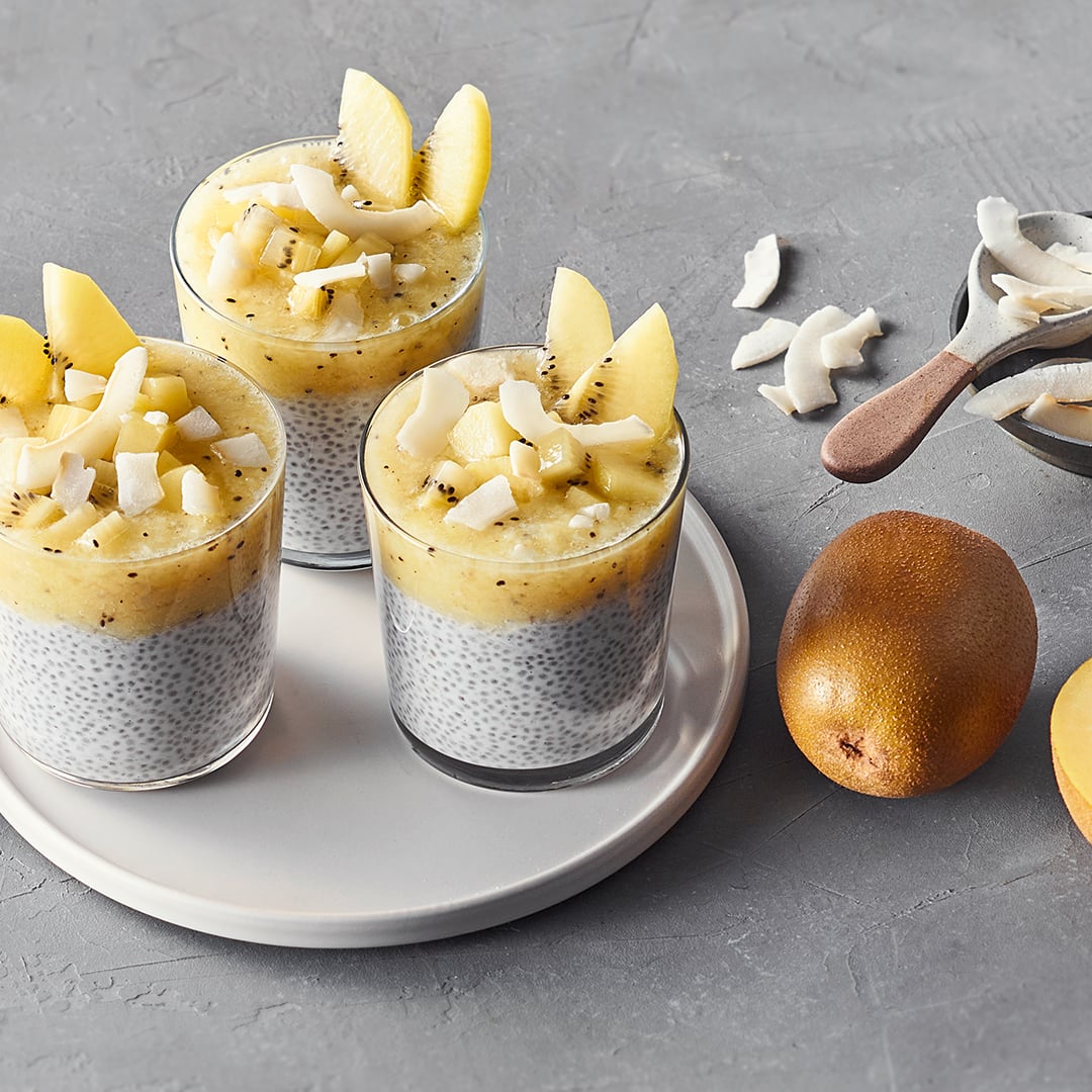 Kokos-Chia-Pudding mit Kiwi