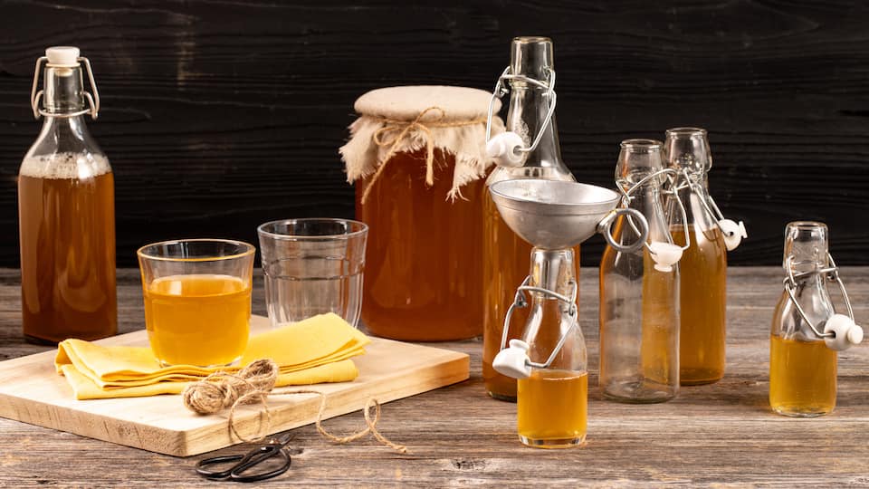 Kombucha ist ein Gärgetränk, welches sich auch selber herstellen lässt. Man benötigt dafür allerdings bereits eine kleine Menge an Kombucha.