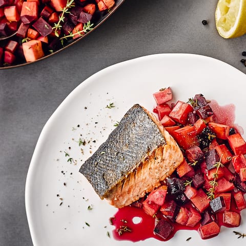 Lachs mit Ofengemüse