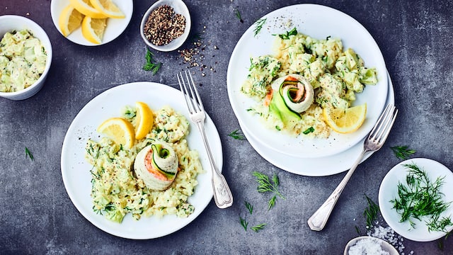 Lachs-Schollen-Röllchen