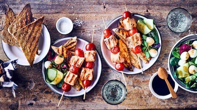 Lachs-Spieße vom Grill