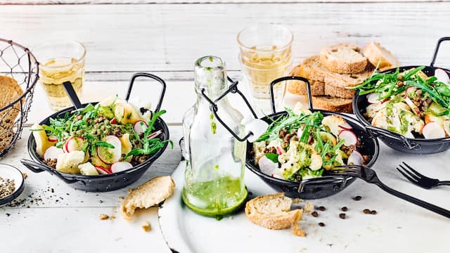 Linsensalat mit Blumenkohl