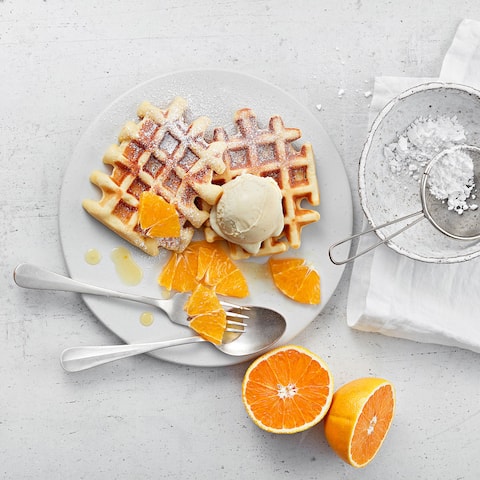 Mandel-Waffeln mit Marzipan