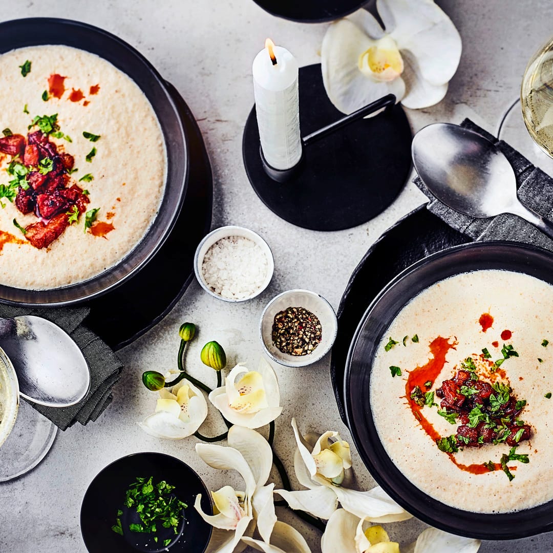 Mandelcremesuppe mit Sellerie