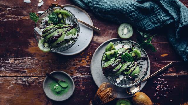 Matcha-Eis ohne Zucker