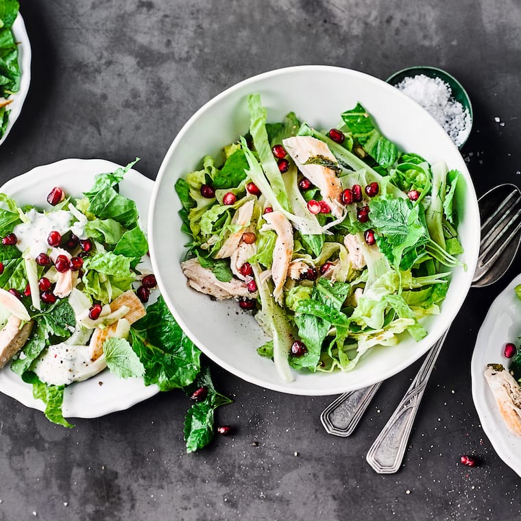 Minz-Salat mit Hühnchen