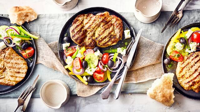Nackensteak mit Bauernsalat
