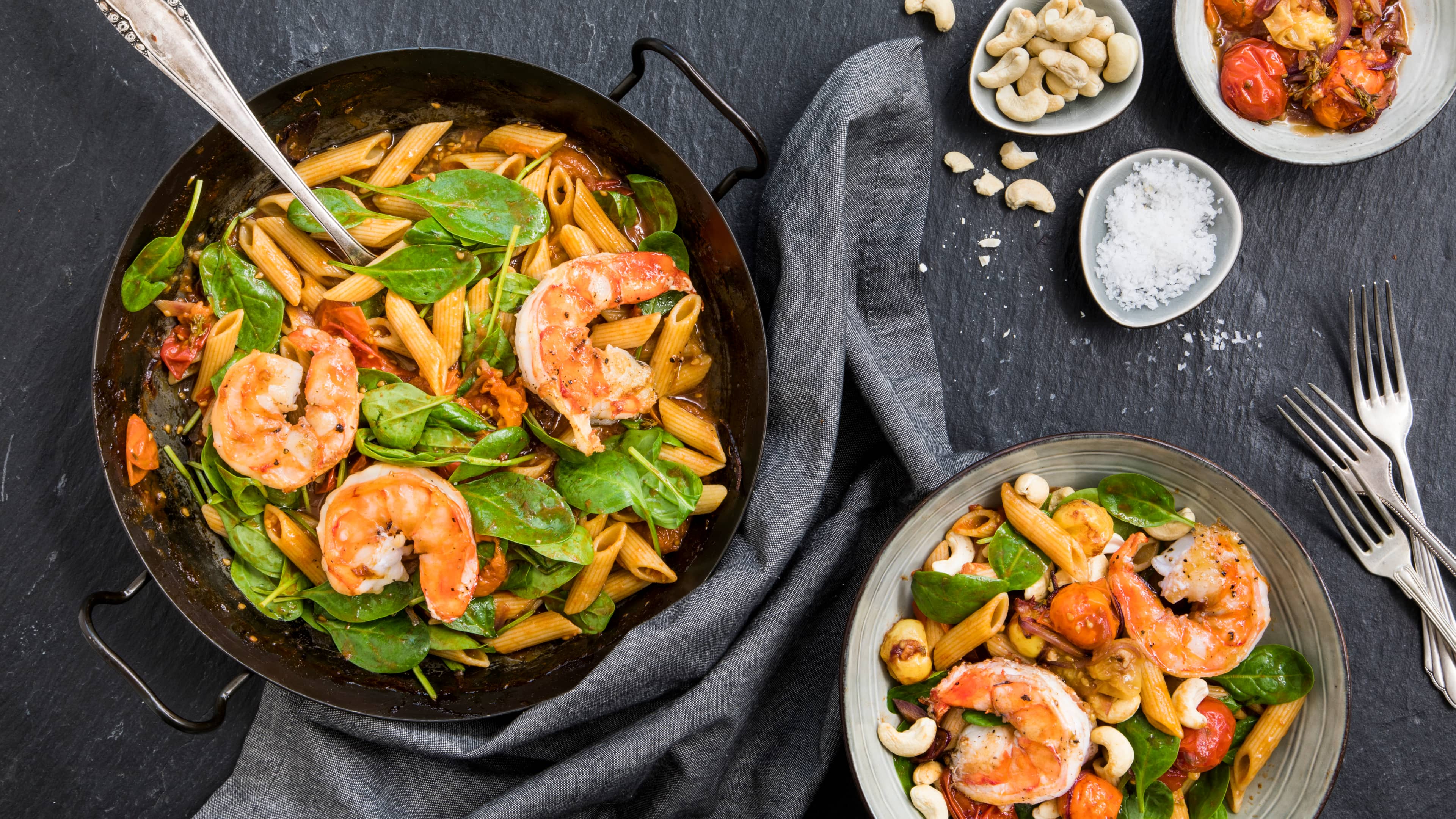 Nudeln mit Spinat-Garnelen - Rezept | EDEKA