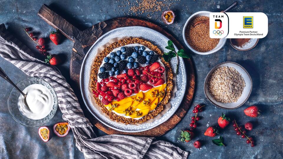 Oatmeal-Pizza mit Früchten