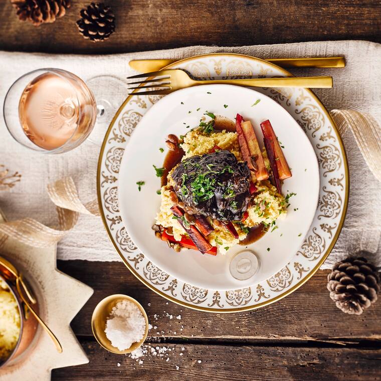 Ochsenbäckchen mit Polenta