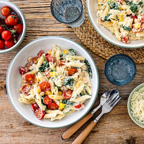 One Pot Pasta mit Kichererbsen