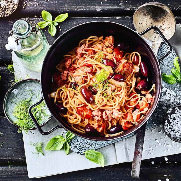 One Pot Spaghetti mit Fenchel und Salsiccia