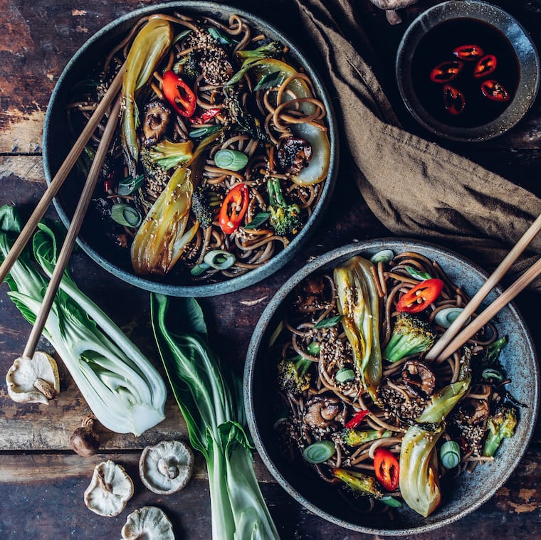 Pak-Choi-Gemüsepfanne