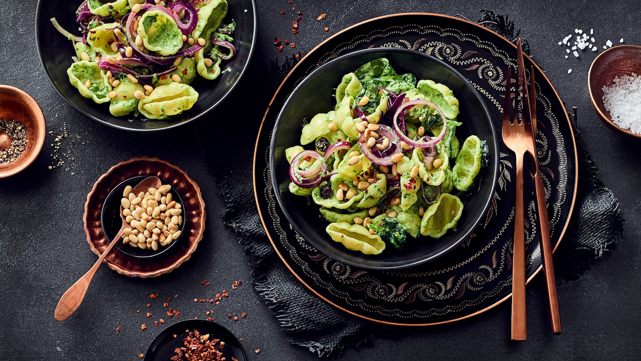 Pasta-Gnocchi mit Spinat