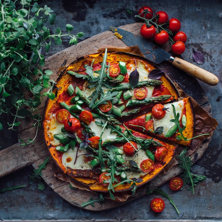 Pizza mit Süßkartoffelboden