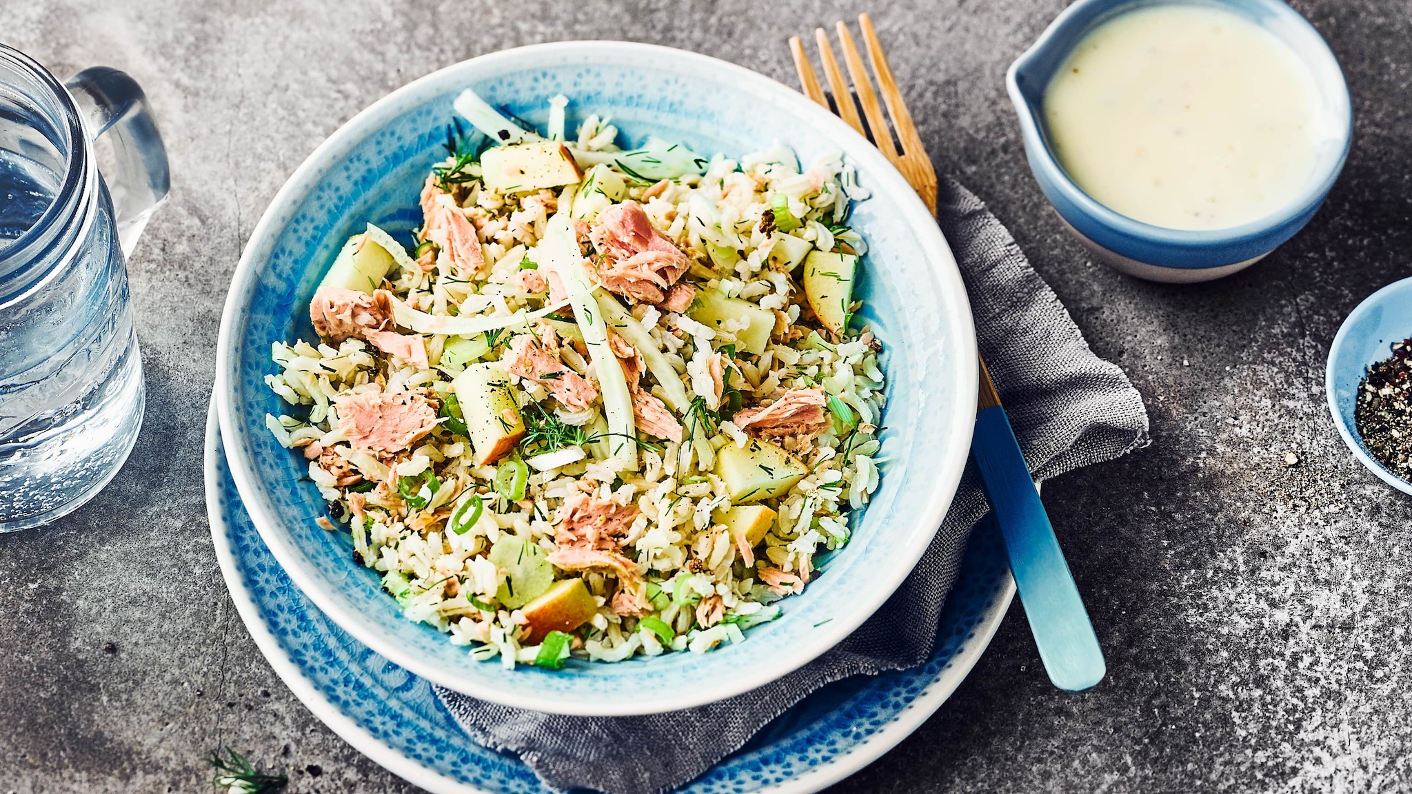 Thunfischsalat mit Reis und Fenchel